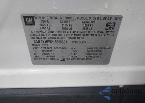 2018 Chevrolet Equinox Ls from USA, damaged, VIN 3GNAXHEV2JS505381
